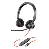 Plantronics - Blackwire 3320 - Wired, Dual-Ear (Stereo) Headset with Boom Mic - USB-A to Connect to Your PC, Mac or Cell Phone - Works with Teams (Certified), Zoom & More