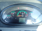 Close-up of a vehicle dashboard with gauges and digital display, brand 'Case' visible.