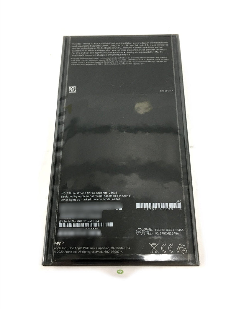 New Apple iPhone 12 Pro A2341 - 256GB - Graphite (Unlocked) - Smartphone
